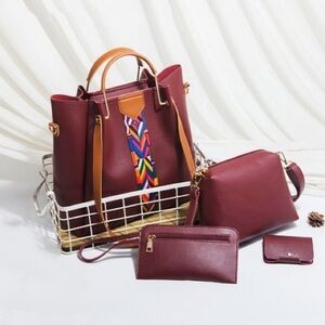 4 pc Matching Handbag Set
